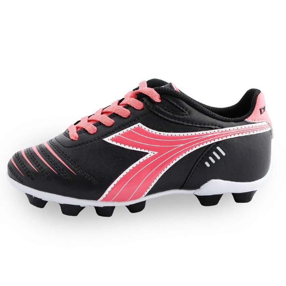 Diadora Cattura MD Jr Cleats | Black/Pink | Toddler Girls Size 10